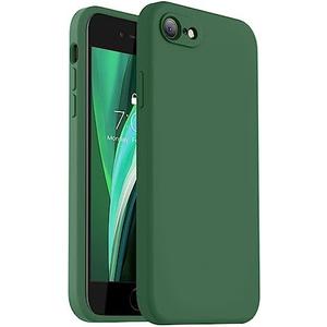 Vooii for iPhone SE Case 2022/3rd/2020,iPhone 8/7 Case, Upgraded Liquid Silicone with [Flat Edges] [Camera Protection] [Soft Anti-Scratch Microfiber Lining] Phone Case for iPhone SE - Green