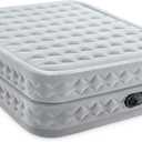 Intex 64489ED Queen Supreme Air-Flow Air Mattress: Fiber-Tech – Queen Size – Built-in Electric Pump – 20in Bed Height – 600lb Weight Capacity