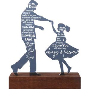 Dad Gifts from Daughter for Birthday Father's Day Christmas Valentine's Day Easter Present - Meaningful Sentimental Dancing Acrylic Plaque Keepsake Desk Decor for Bonus Step Papa Daddy
