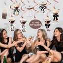 6 x Espresso Martini Party Decoration Set, A Tini Bit Older Birthday, Martini Bar Party with Hanging Swirls, Also Perfect for Weenies and Tinies Bikinis Themed Events, Bachelorette Cocktail Parties
