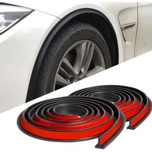XmuxHai Universal Fender Flares,9.85FT*2PCS,Car Wheel Arch Trim,Universal Car Wheel Fender Extension Moulding Flares Auto Tyre Eyebrow Trim Strip Stick Out Edge,Rubber Wheel Eyebrow Protector