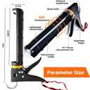 Caulk Gun Kit - Smooth Silicone Caulking Tools The Smarter Way to Seal & Repair - Professional Caulk Gun Set with Glide & Comfort Grip/Heavy-Duty Metal/Plastic for Flawless DIY