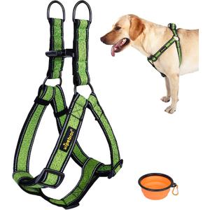No Pull Dog Harness with Reflective Adjustable,Stops Pets from Pulling and Choking On Walks for Medium/Large Dogs (Green, XL)