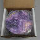Purple Agate Marble Round Coasters Set of 6 - Abosrbent Ceramic Coasters with Metal Stand for Drinks, Coffee, Non-Slip Cork Back for Tabletop Protection, 4 Inches Marbled Pattern (Amethyst)