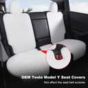 Ice Silk Car Seat Cover for Tesla Model Y 2020–2024 (5-Seat), Breathable Cooling Seat Cushion, Non-Slip Full Set, Washable Summer Seat Protector, White