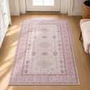3x5 Area Rug Washable Non Slip Carpet for Living Room, Entry, Bedroom, Pink
Vintage Low Pile Soft Rug, Non-Shedding, Stain Resistant, Distressed Medallion Carpet for Nursery, Playroom, Office