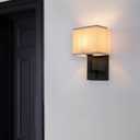 Yosoan Boho Fabric Wall Sconce with On Off Switch, 1-Light Brass Hardwired Vanity Retro Indoor Vintage Industrial Wall Mount Lamp Fixture Lighting for Bedside Living Room Stairwell Hallway Home(Black)