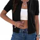 GRACE KARIN Short Sleeve Summer Cardigan for Women, Lightweight Cropped Cardigan Sweater, Button Shrugs for Dress Trendy