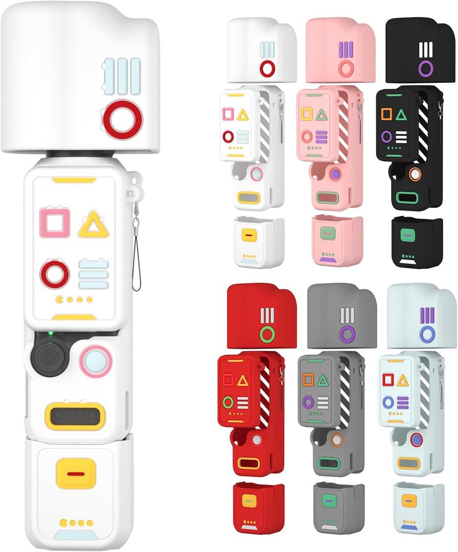 Pocket 4 Silicone Cover, Protective Case Lens Protector Scratch-Resistant Sleeve Skin Compatible with DJI OSMO Pocket 4 Creator Combo Accessories (White)