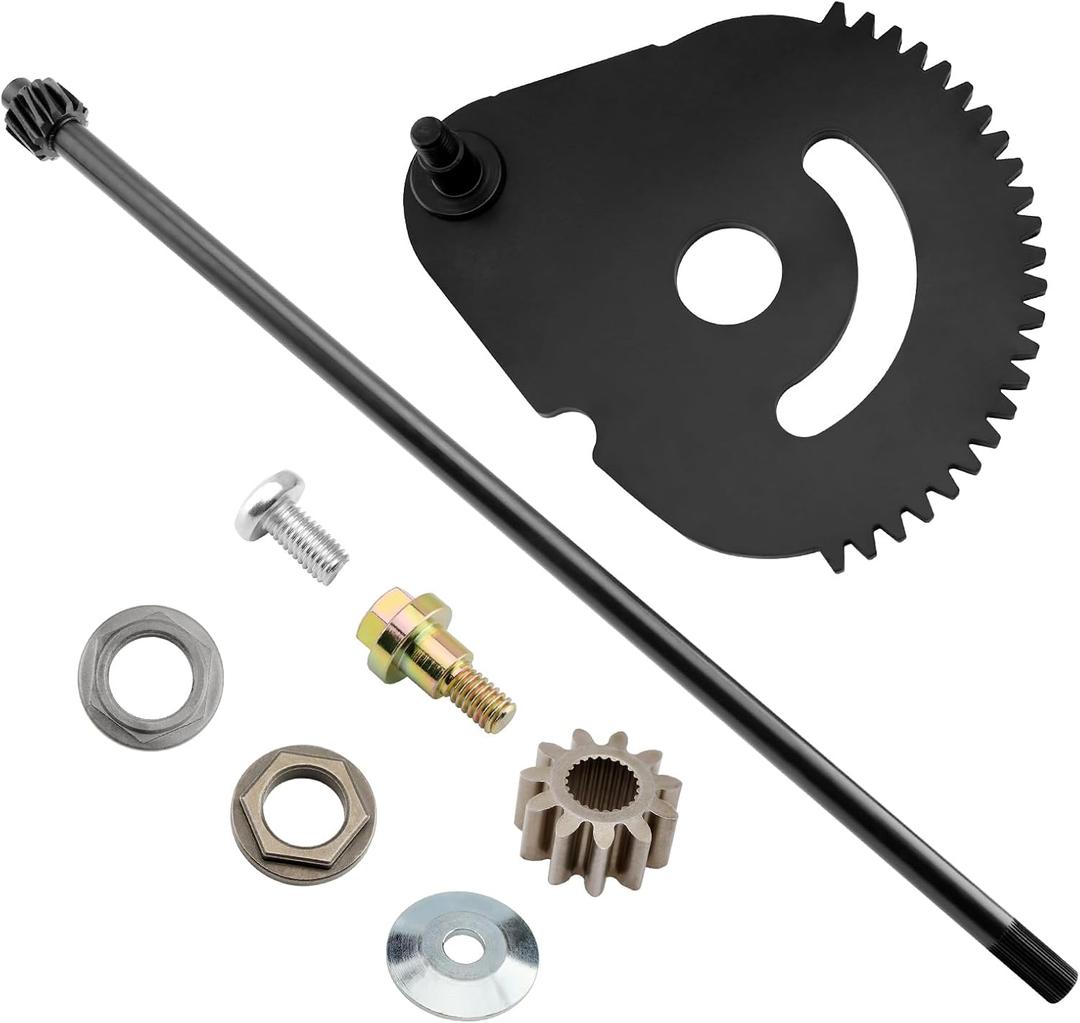 938-05078 Steering Rod Shaft & 617-04094 Steering Gear Kit, Contain 941-0656A Gear Bushing & 948-0389 Steering Rod Cap Washer and Screw, Compatible with MTD, Troy-Bilt, Cub Cadet, Craftsman Lawn Mower