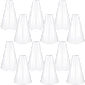 Woanger 12 Pieces Cheer Megaphone for Party Favors Sports Cheers Party Noisemaker DIY Plastic Megaphone for Sports Match Mardi Gras Outdoor Activities(White)
