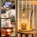 Candle Warmer Lamp with Timer Dimmable, Adjustable Wavy Amber Lamp Candle Warmer for Scented Candles, Housewarming Gift for Spring Home Decor, Women Mom Birthday Gifts with Charming Box & 2 Bulbs