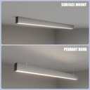 Silver 4FT 1Pack LED Linear Lights 50/45/40/35/30W Up and Down Light, 3000K/4000K/5000K 4 Feet Commercial Linkable Shop Lighting for Office Garage Shop Dining Room bar,0-10V Dimmable