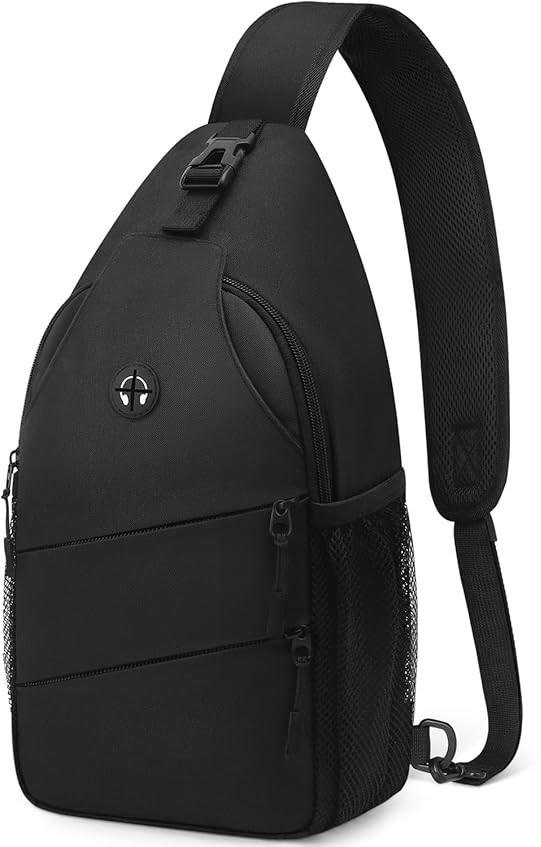Crossbody Bags for Women Men Trendy Sling Bag Bakpack Casual Chest Bag with Convertible Shoulder Strap (Medium, Black)