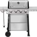 Feasto Propane Gas Grill, 36,000 BTU Outdoor Patio BBQ, Porcelain-Enameled Cookbox & Porcelain-Enameled Cast-Iron Grates, 559 Sq. In., Black (Black, 4) (Stainless Steel)