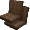 Outdoor High Back Chair Cushions 42"x 21" x 4", Waterproof Patio Chair Cushions, Fade Resistant Seat Cushion for Outdoor Furniture, Porch, Balcony and Indoor (Brown, 2)