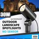 SUNVIE 30W Spot Lights Outdoor LED Spotlight 120V 3000LM Ultra Bright Flag Pole Light with Metal Stake, Warm White Flood Light Landscape Lighting for Yard Flag Tree Garden, 6 FT Cord with Plug, 2 Pack