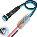 4 x 1Pcs 8MM (5/16") Indicator Light led Indicator light 110VAC Metal Lights Aluminum Waterproof ip67 Red Signal Lamp Lights(110V-Black Anodized-Blue 1Pcs)