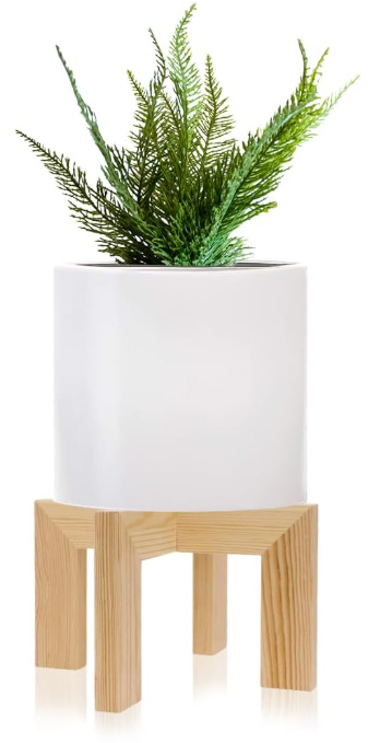 1 Pack Wood Plant Stand Indoor Holders for Plants, Sturdy Flower Pot Stands Plants Shelf, Wooden Stool for Patio Plant Stand, Fit 5-18 Inch Variety Flower Pots, Easily Assemble (1 Pack-White)