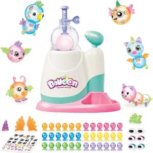 Balloon Animals Kit with Pump, Funny Balloons Inflator Toy, DIY Sticky Balloon with Pump, Squishy Balloons Maker, Magic Sticky Balls Making Craft Kit for Girls Boys