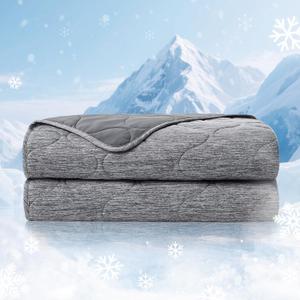 Cozy Bliss Double Side Cooling Blanket for Hot Sleepers, Q-Max>0.46 Lightweight Soft Breathable All Seasons Cooling Throw for Night Sweats (Charcoal Grey, 50"x70")