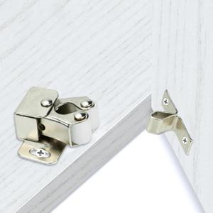10 Pcs Cabinet Latch Double Roller Catch Kitchen Cabinet Door Latches and Catches Heavy Duty Latch Hardware with Screws (Nickel Plating)