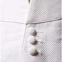 White Cotton Pique Tuxedo Openback(backless) Vest, with White Pique BowTie ((37-50) White)