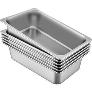 Vevor Hotel Pans, Full Size 6-Inch, 6 Pack Stainless Steel Steam Table Pans: Industrial & Scientific (21.7 Quarts)