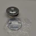 Chrome Polished Bathtub Tub Drain Conversion Kit Assembly, Wellup Lift and Turn Twist Tub Drain Trim Kit with Two-Hole Overflow Faceplate, Chrome Plated
