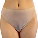 On Gossamer Women's Gossamer Mesh Hi-Cut Brief Panty,Champagne,Medium