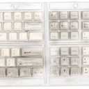 Retro Grey White 122 Keys PBT Keycap Set, XDA Height Theme DIY Keycaps for Mechanical Keyboard, English Version with Dye Sublimation Process, Oil and Abrasion