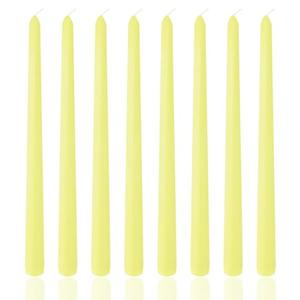 8 Pack 10 Inch Yellow Taper Candles for Dinner Home Decor Wedding Shower
