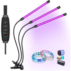 Ropery LED UV Light with USB, 30W Dimmable Black Light with Clip, Glow in The Dark, 395-405nm for Party, Stage, UV Glue Curing Resin Paint, Aquarium