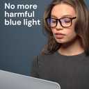 Blue Light Blocking Glasses - Fashion Square Eyeglasses, Anti UV Ray Computer Gaming Glasses Blue Blockers for Women/Men (*Black & Transparent)