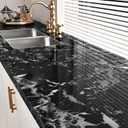 Black Marble Contact Paper for Countertops Peel and Stick Wallpaper Self Adhesive Contact Paper for Cabinets Marble Countertop Vinyl Waterproof Wallpapers for Bathroom Kitchen Backsplash 24''x118''