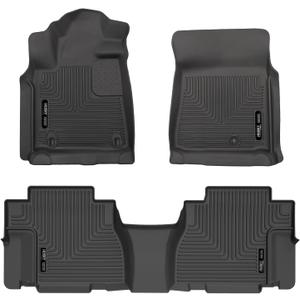 Husky Liners Weatherbeater Floor Mats | Fits 2008-2011 Toyota Sequoia | Front & 2nd Row, 3-pc Black - 95131