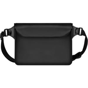 F-color Waterproof Fanny Pack - Waterproof Phone Pouch with Waist Strap - Cruise Essentials 2025 Must Haves Waterproof Pouch Dry Bag Keep Phone Valuables Safe for Beach Kayaking Boating Fishing (1 Pack,Black)