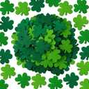 Fanfanwin 200 Pcs St. Patrick's Day Shamrock Felt 2.5 Inch Stiff Felt Shamrock Mini Irish Clover Laser Cutout Green Clover Shape Die Cut for St Patricks Day Embellishment DIY Craft Scrapbooking Decor