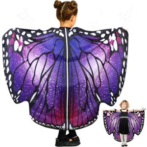 Double-Sided Printing Butterfly Costume for Women and Girls Butterfly Wings Adult Cape Halloween Costumes Fairy Wings (Kids)