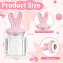 Easter Centerpieces for Table - 4 Pcs Easter Candy Jar with Ceramic Bunny Ear Lids, Easter Cookie Jar for Coffee Bar Bunny Home Decor