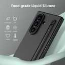Nillkin for Samsung Galaxy Z Fold 7 Case with Stylus Pen [Superior Liquid Silicone] [Wireless Charging] [S Pen Holder] Shockproof Slim Phone Case Cover for Galaxy Z Fold 7, Black-No Screen Protector