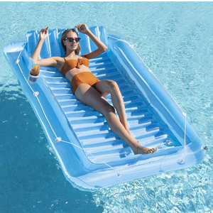 Hoovy Inflatable Pool Floats Boat for Adults, Blow Up Tanning Pool Raft Sun Tan Tub with Inflatable Pillow for Family Outdoor, Garden, Backyard Summer Water Party (14+ Year Old) 68"-40"