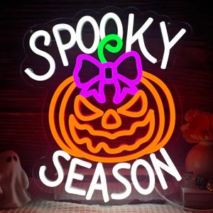 Halloween Neon Sign Pumpkin Neon Sign Dimmable Halloween Led Sign Halloween Neon Light for Wall Decor Pumpkin Neon Light Up Sign for Bedroom Game Room Man Cave Halloween Decor
