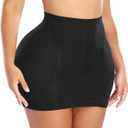 POP CLOSETS Women Hip Padded Booty Lifter Shapewear Thicker Enhancer Removable 4 Pads Control Panty for Bigger Butt (X-Large, Skirt-black)