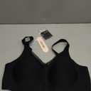 OEAK Womens Wireless Bras V Mesh Comfortable Bralette Supportive Tshirt Bra No Underwire Seamless Push Up Everyday Bras (Large, Black)