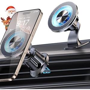 Coneclat for MagSafe Car Mount Magnetic Phone Holder for Car [2026 Upgraded 22X Magnets & Double-Hooks] Phone Holders for Your Car Stand for Dashboard Vent GPS for iPhone 17/16/15/14/13 Android etc