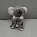11 inch Mum and Baby Koala Plush Toy Stuffed Animal Toy Plush Animal Doll (Grey)
