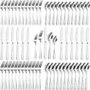 Bestdin 60 PCS Silverware Sets - Mirror Polished Flatware Set for 12, Including Knives, Spoons and Forks, Cutlery Set, Dishwasher Safe & Stainless Steel Silverware for Wedding Gift, Home & Party Use