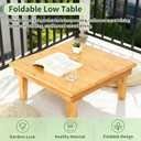 Folding Table, Japanese-Style Household Square Bamboo Table, Computer Desk, Low Bamboo Tables, Multi-Function Small Dining Table (Size : 31.5x31.5x10.6IN), 80x80x27 cm