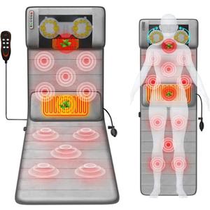 Full Body Massage Mat with Heat 20 Neck Shiatsu Kneading Massage Heads, Multifunctional Electric Heated Massage Chair Back Pad for Back Lumbar Leg Pain Relief
